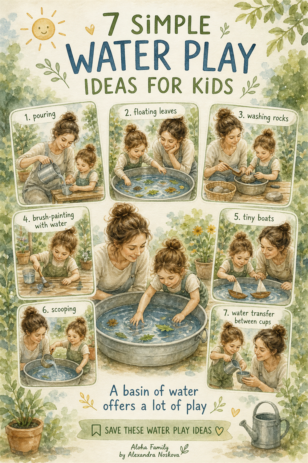 Illustrated guide: 7 simple water play ideas for kids, Aloha Family